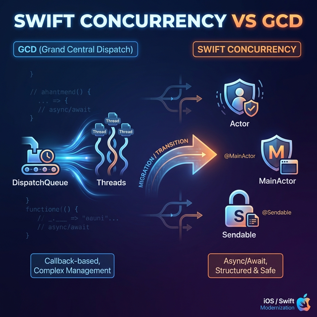 Swift Concurrency vs GCD - Migrating from Grand Central Dispatch